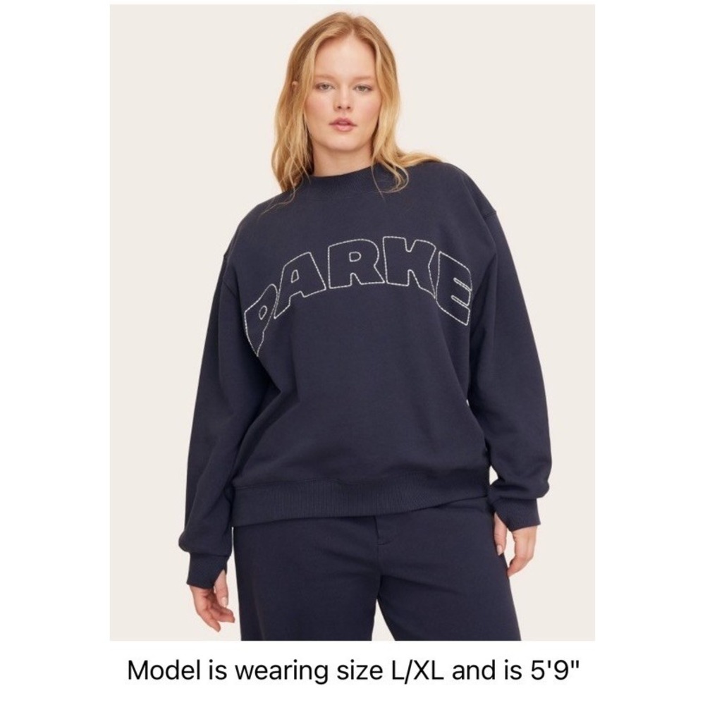 Parke x Target Mockneck Pullover Sweatshirt Navy Blue Size L/XL NWT